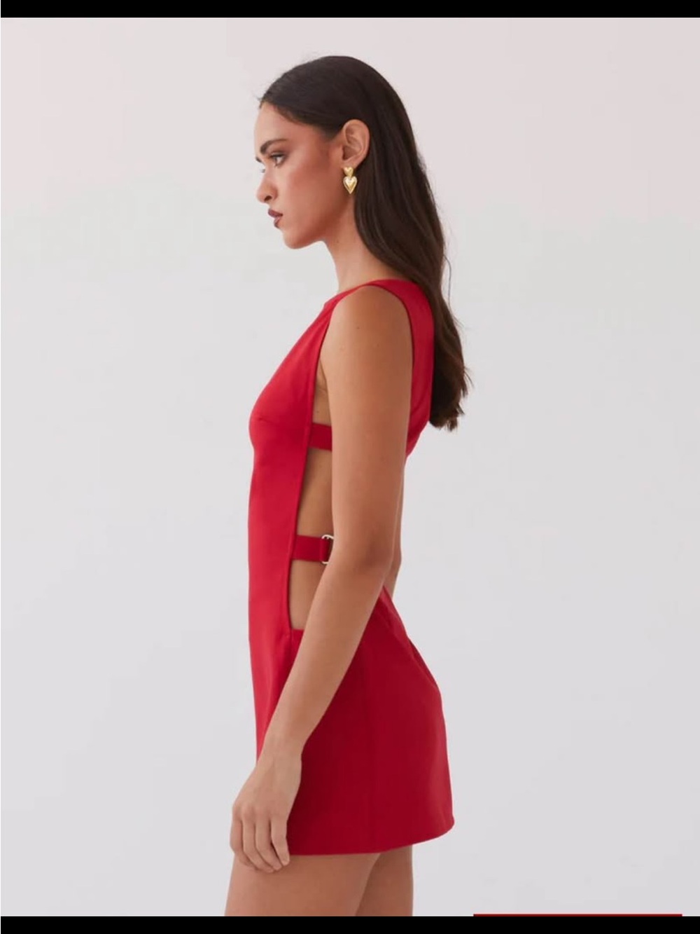 NWOT Peppermayo Red Buckle Mini Dress Size 12